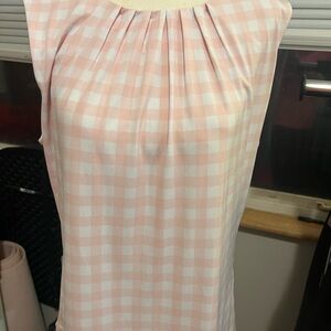 Calvin Klein Woman’s Size XL Pink and White Checkered Sleeveless Top